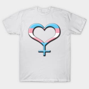 Heart-Shaped Transgender Pride Female Gender Symbol T-Shirt